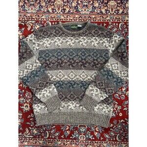Vintage Wool Ugly Sweater / Grandpa Sweater Size L Italy
